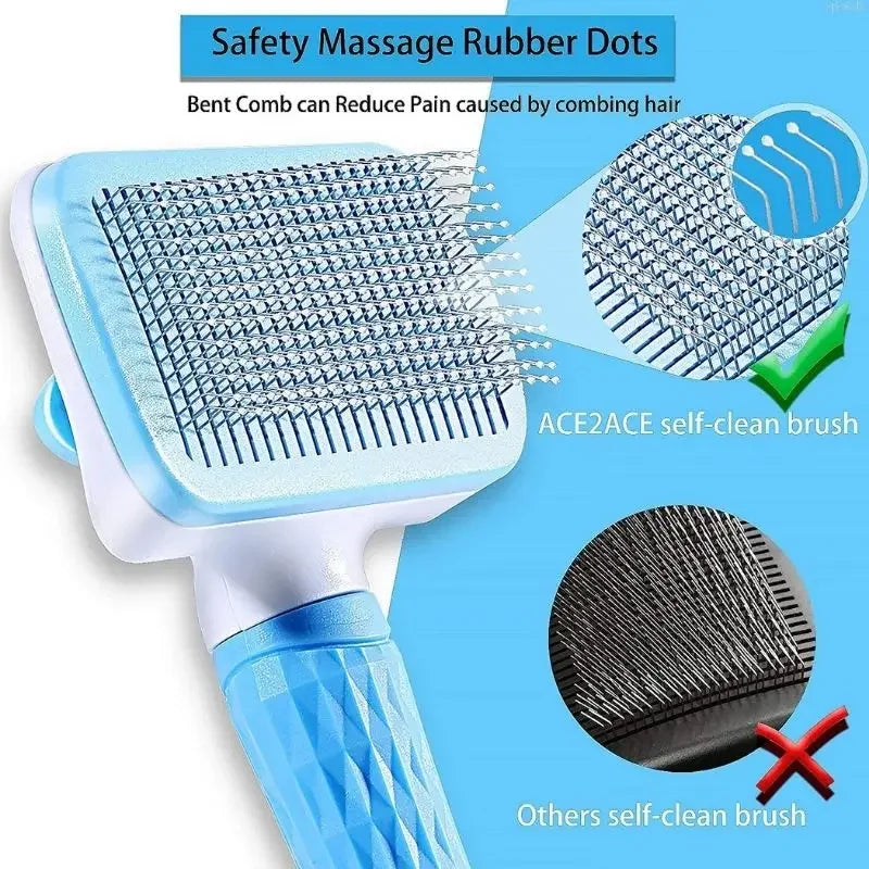 Pet Hair Grooming Brush – Long Hair Remover for Dogs & Cats