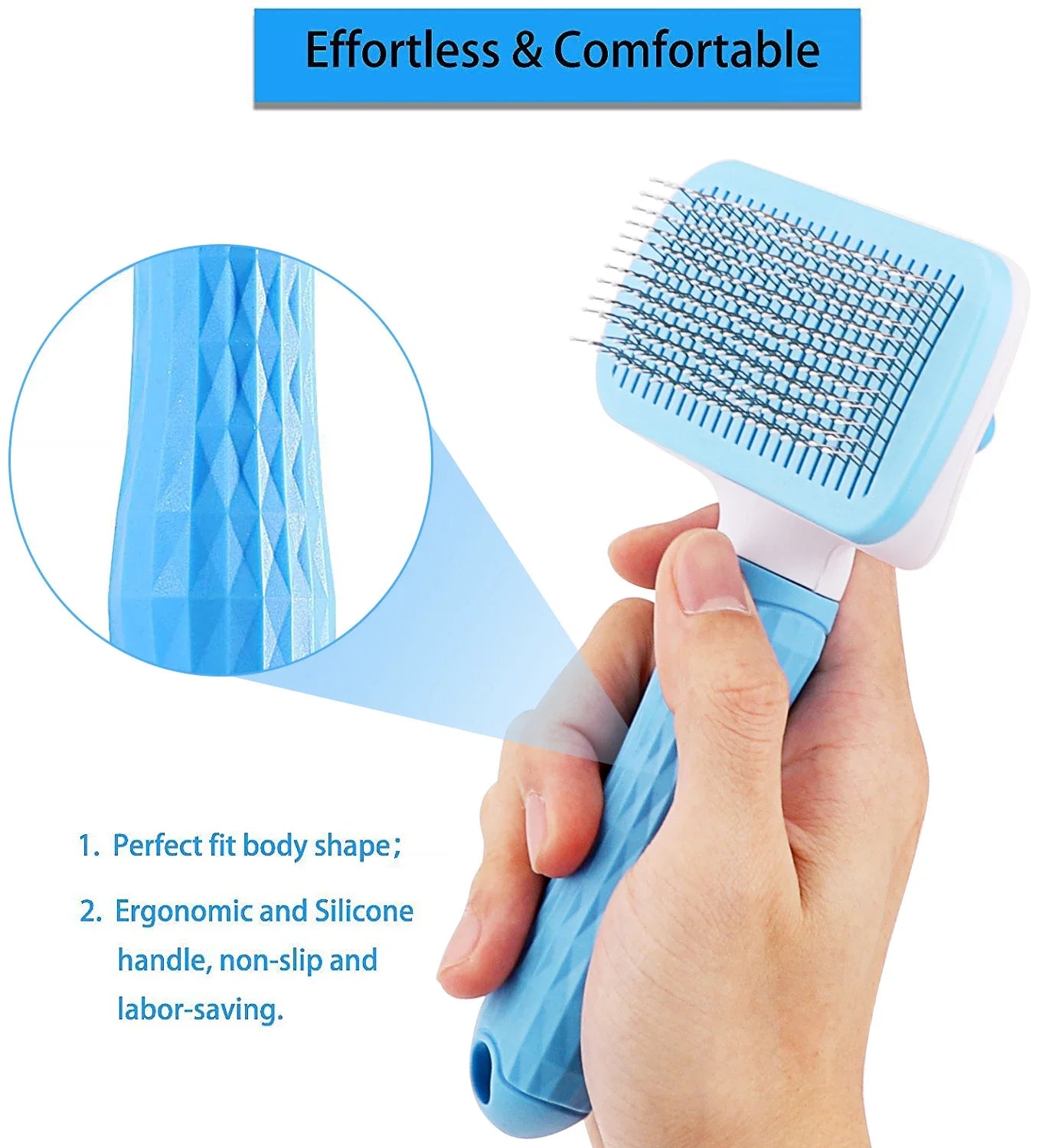Pet Hair Grooming Brush – Long Hair Remover for Dogs & Cats