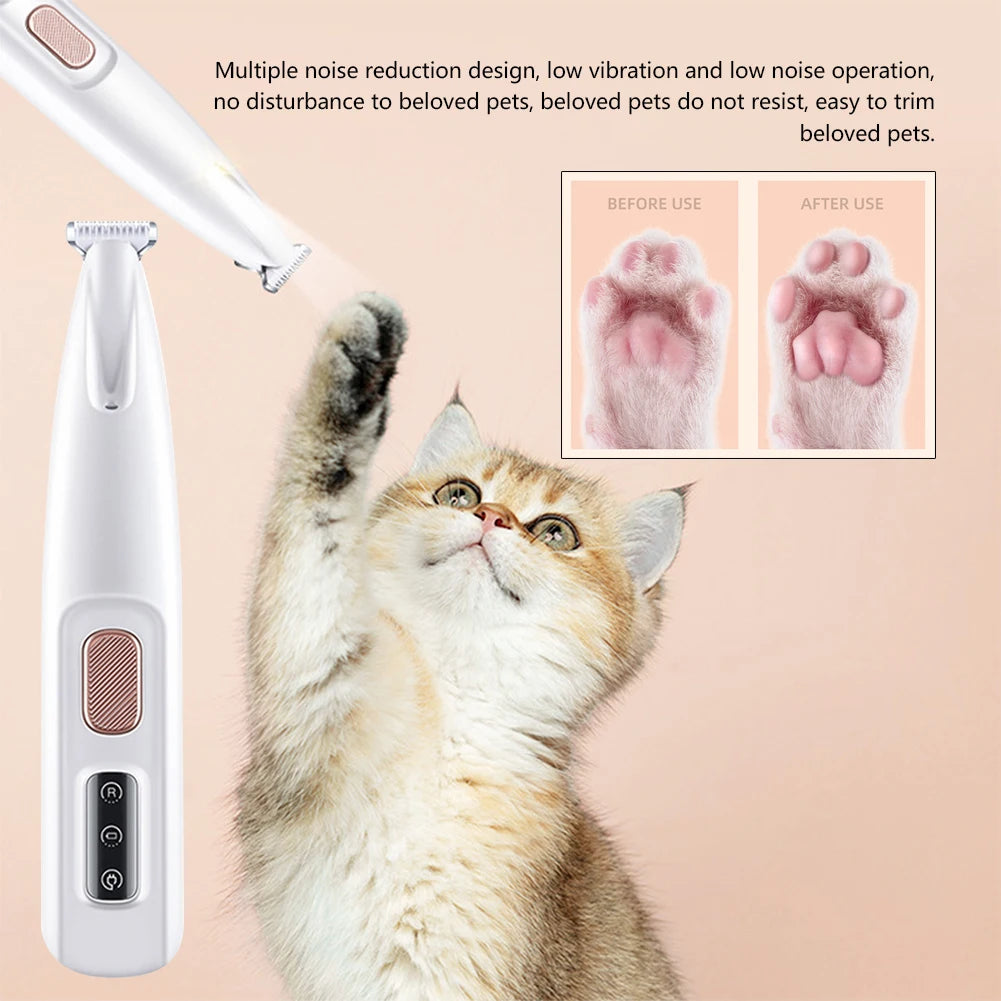 Portable Pet Paw Trimmer with LED Light – Rechargeable Nail Grinder for Dogs & Cats