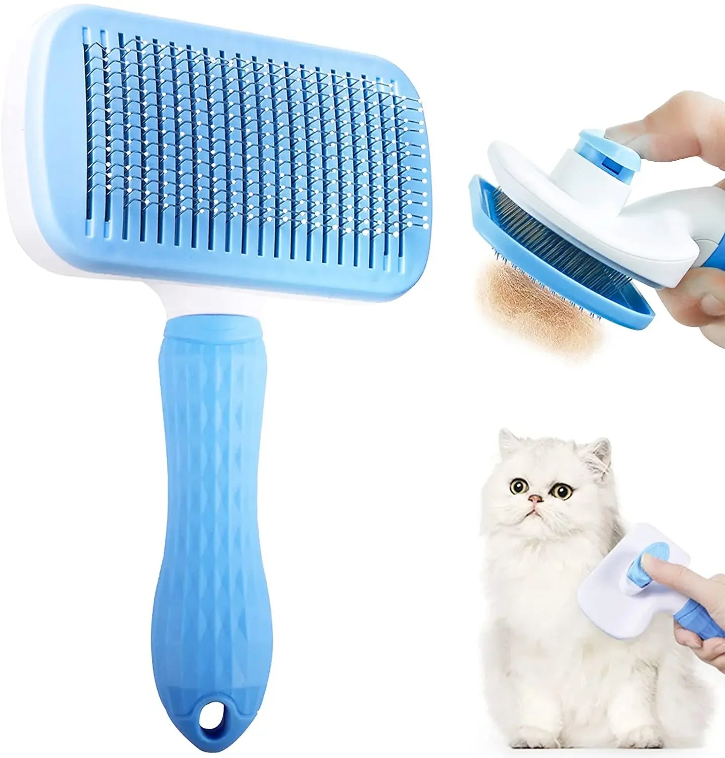 Pet Hair Grooming Brush – Long Hair Remover for Dogs & Cats